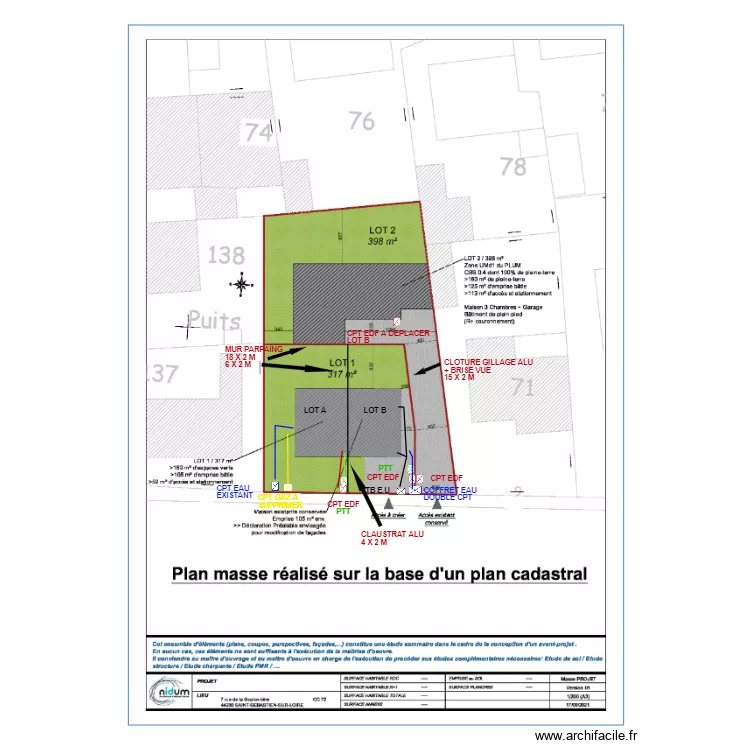 PLANS RESEAU GOULONIERE. Plan de 