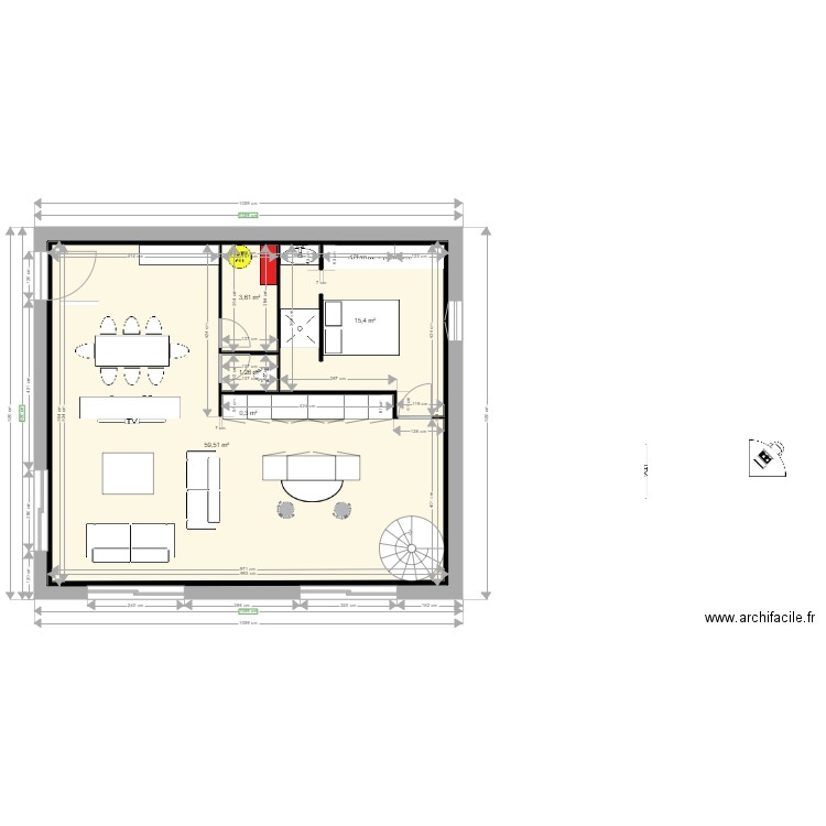 woody 12. Plan de 5 pièces et 165 m2