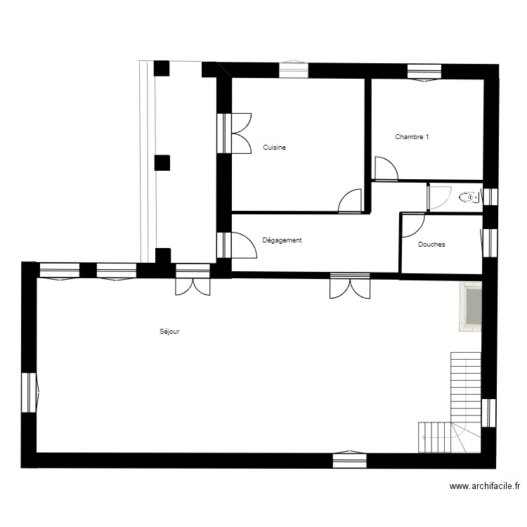 Besseges RDC menuiseries. Plan de 0 pièce et 0 m2