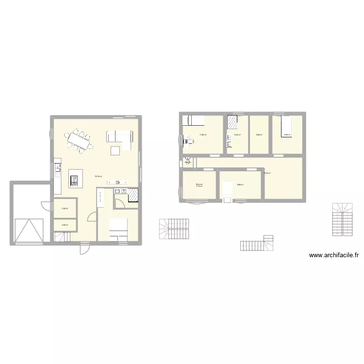 maison a etages. Plan de 11 et 144 m² maison a etages. Plan de 11 et 144 m²