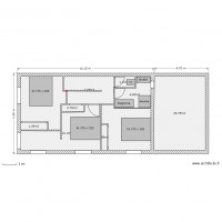 maison  plein pied terrain L 10m plan étage 6x10.15