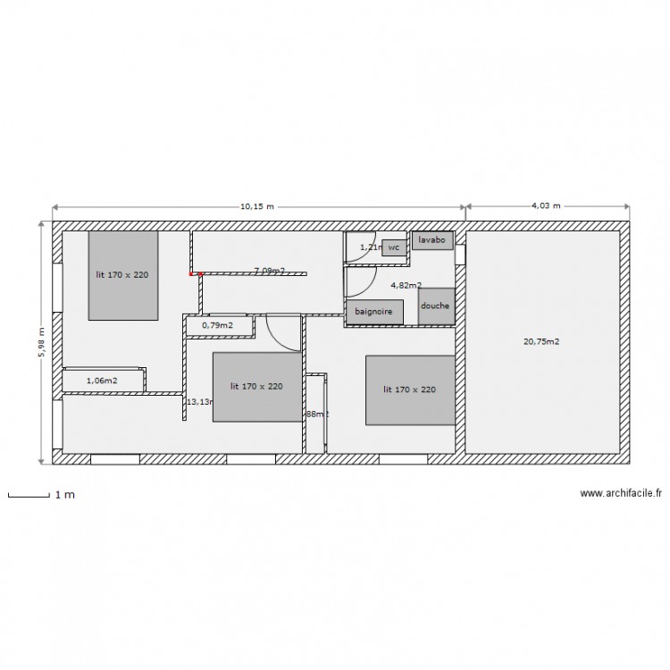  maison  plein pied terrain L 10m plan  tage 6x10  15 Plan  