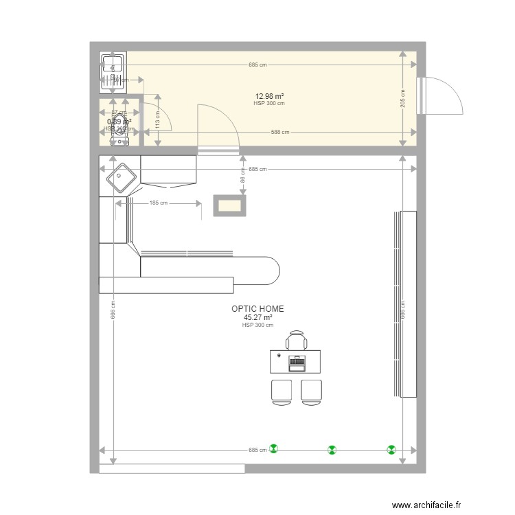 projet optic hom. Plan de 0 pièce et 0 m2