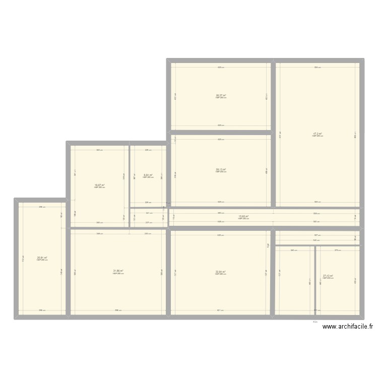 lamy RDC. Plan de 10 pièces et 258 m2