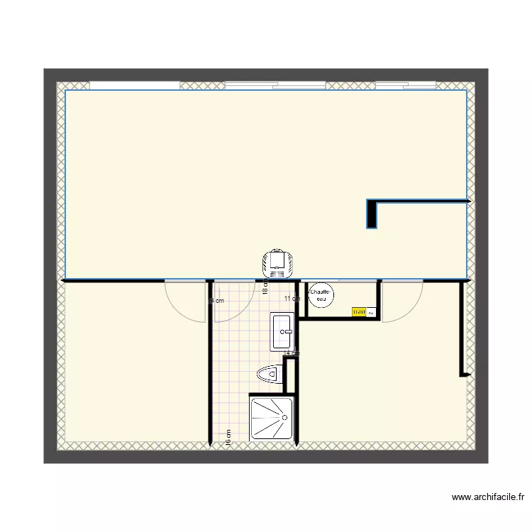 Appartement RDC Carrelage. Plan de 