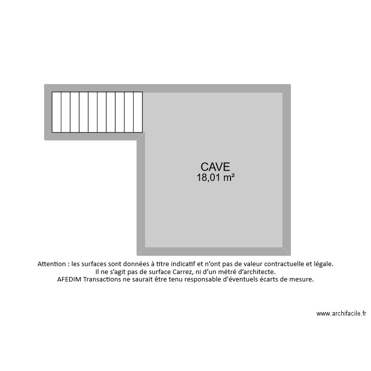 BI7821 CAVE. Plan de 1 pièce et 18 m2