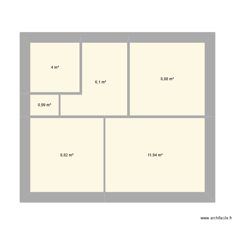 Lucette - Etage. Plan de 6 pièces et 41 m2
