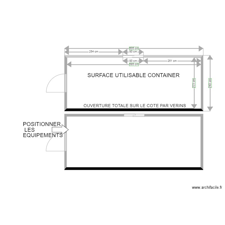 food shop ouverture basse . Plan de 0 pièce et 0 m2