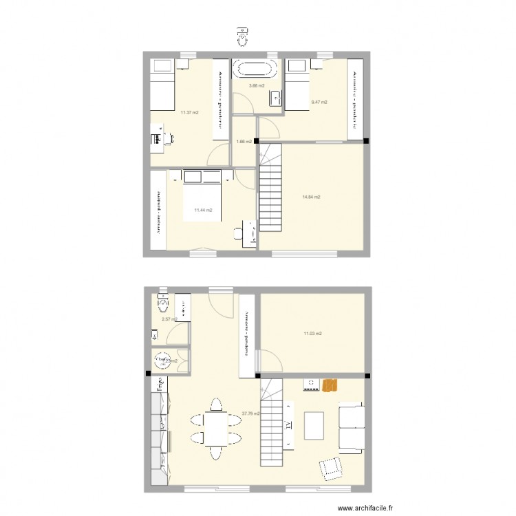 appart philippe trames 2x4m 3. Plan de 0 pièce et 0 m2