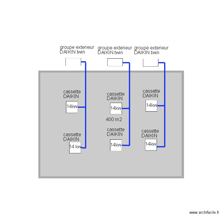 CAMELIA DAIKIN CASSETTE TWIN. Plan de 0 pièce et 0 m2