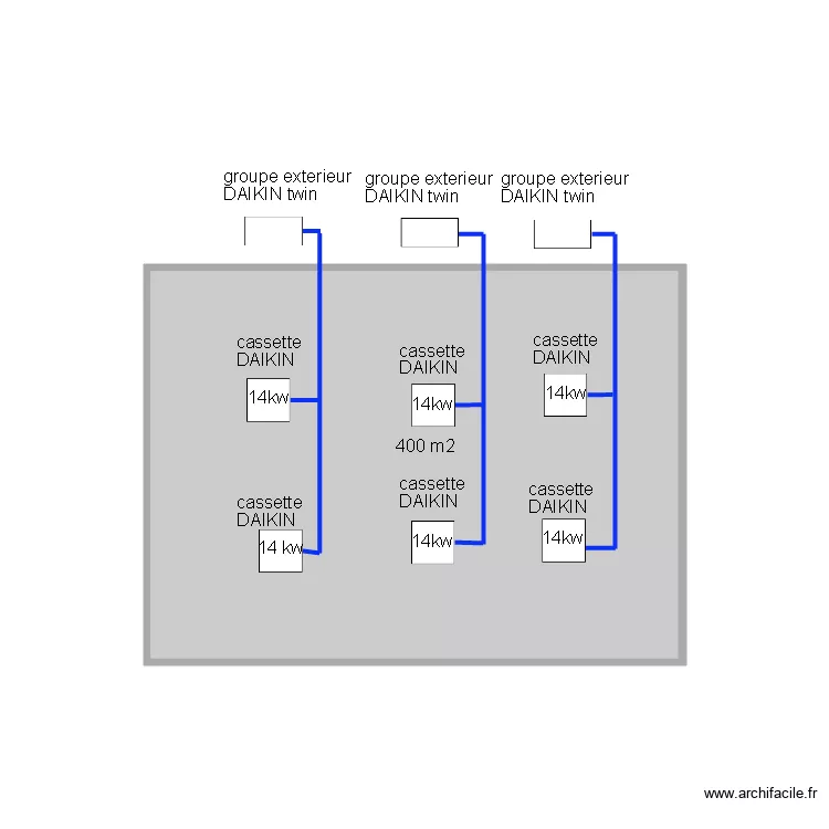 CAMELIA DAIKIN CASSETTE TWIN. Plan de CAMELIA DAIKIN CASSETTE TWIN. Plan de