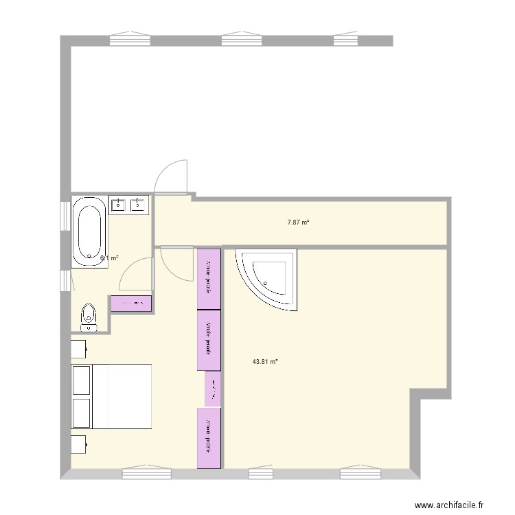 suite parentale 11 01 à 15h00. Plan de 0 pièce et 0 m2