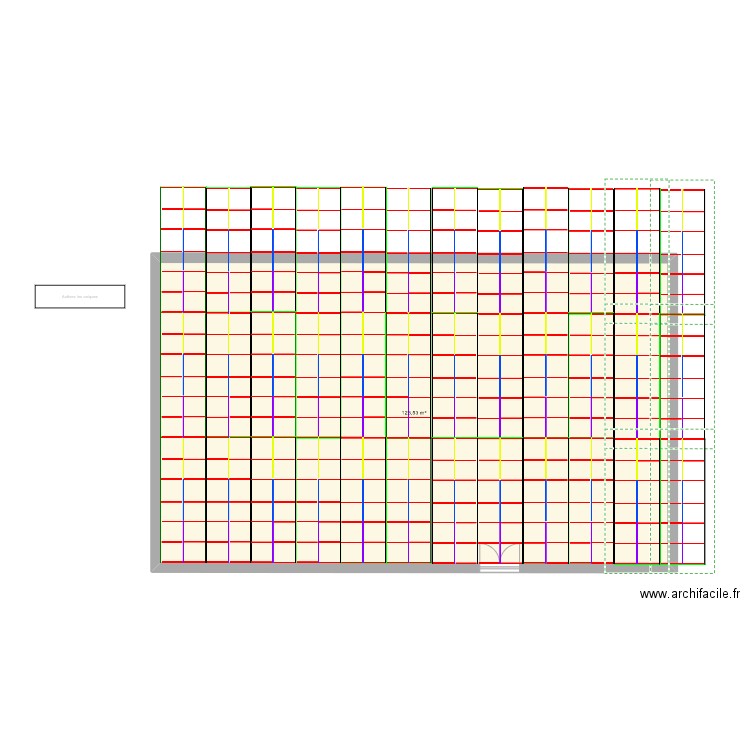 Ancien bureau calcul placo. Plan de 1 pièce et 124 m2