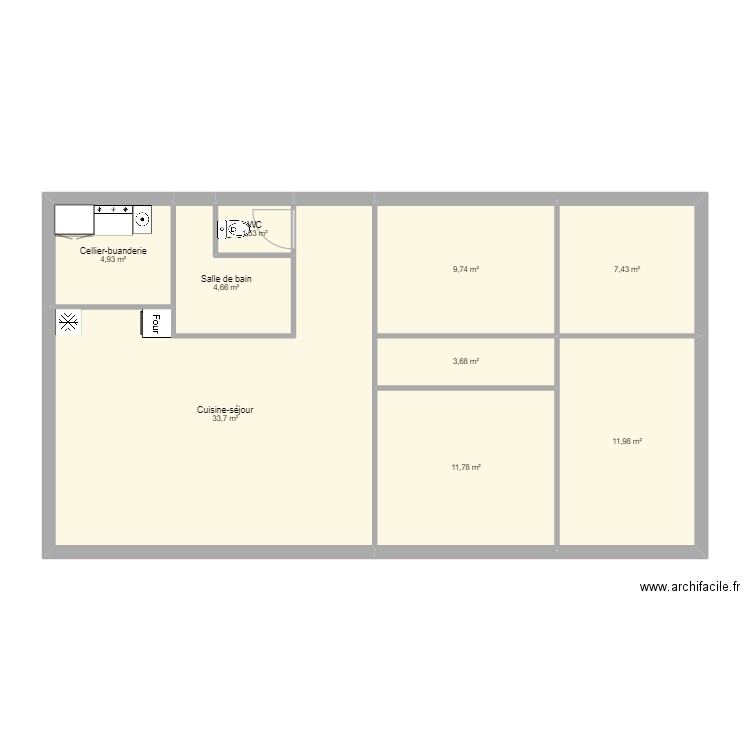 Maison en 3 parties. Plan de 0 pièce et 0 m2