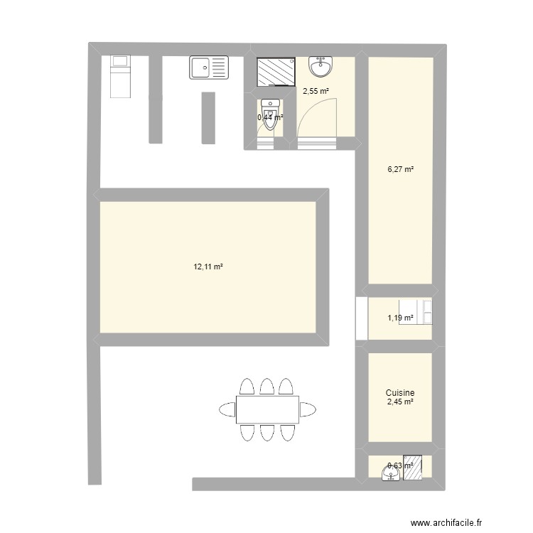 Logement FALAEO A. Plan de 7 pièces et 26 m2