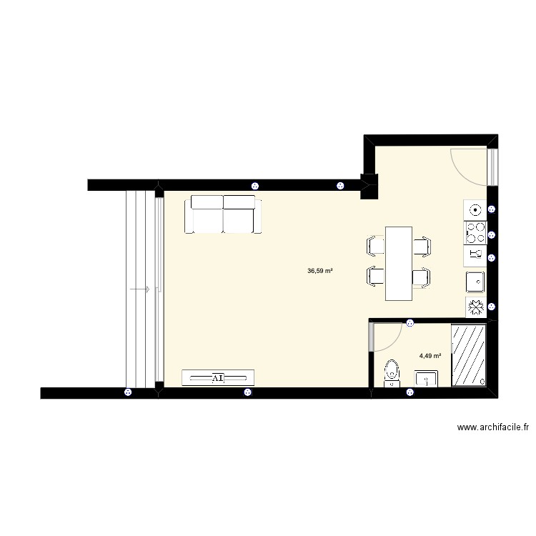 sabacka prizemlje2. Plan de 0 pièce et 0 m2