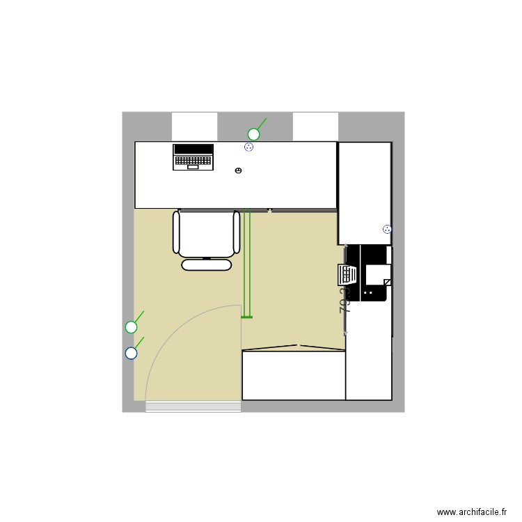 Bureau. Plan de 0 pièce et 0 m2