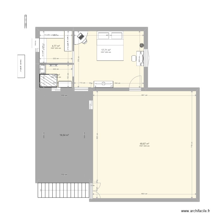 Plan3. Plan de 5 pièces et 95 m2