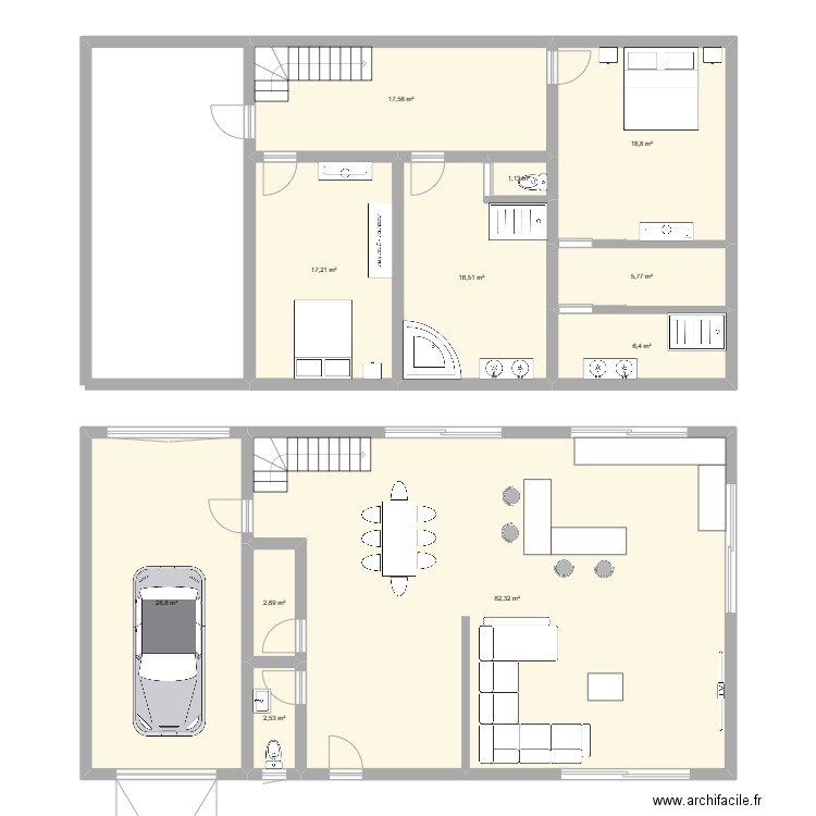 Maison. Plan de 11 pièces et 200 m2