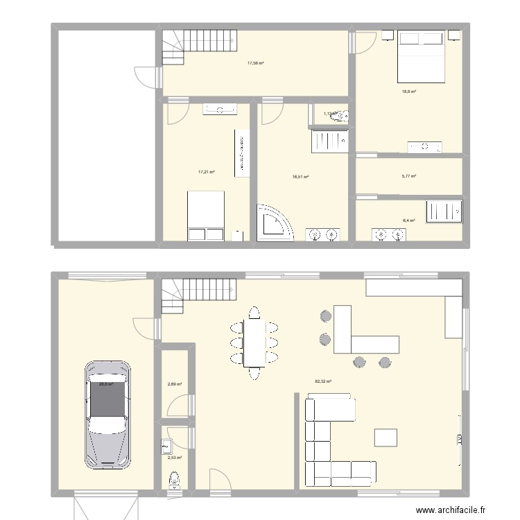 Maison. Plan de 0 pièce et 0 m2