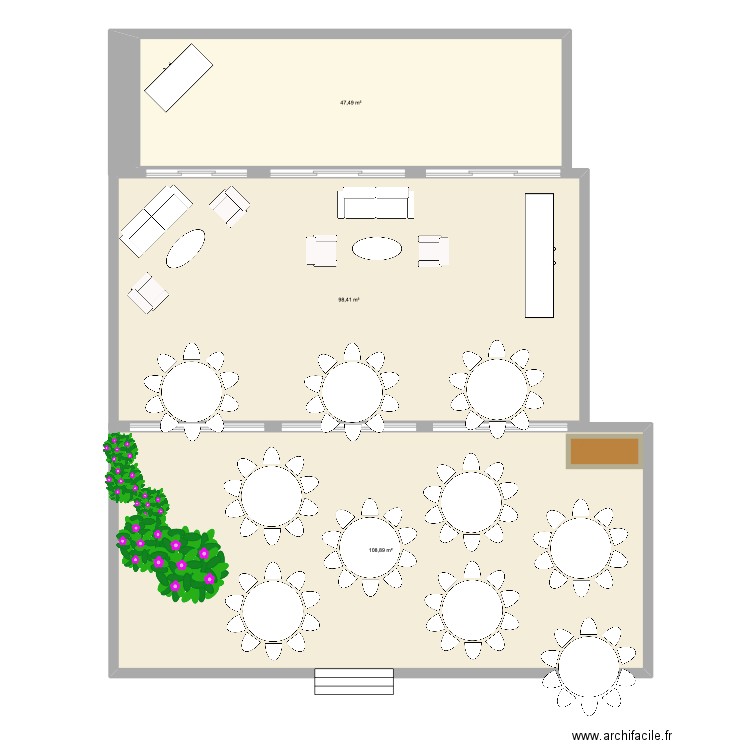 Caitie & Jordan. Plan de 3 pièces et 255 m2