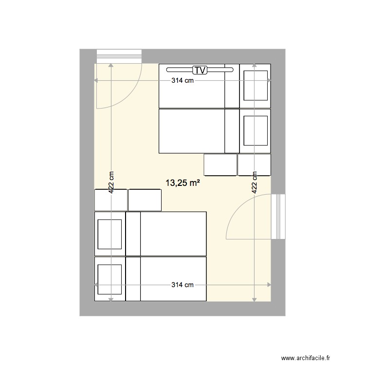 chambre Biarritz 2 couples. Plan de 0 pièce et 0 m2