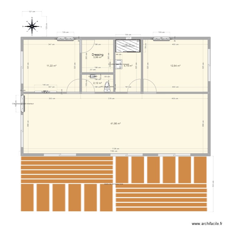 MANNA_2CH_dressing_TERRASSE. Plan de 0 pièce et 0 m2