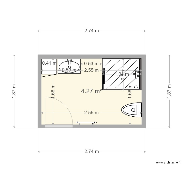 salle de Bain 1. Plan de 0 pièce et 0 m2