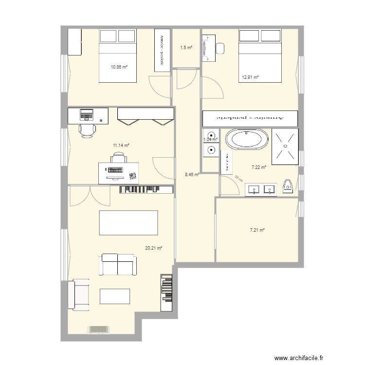 Plan eastman wc et sdb commune bis. Plan de 0 pièce et 0 m2