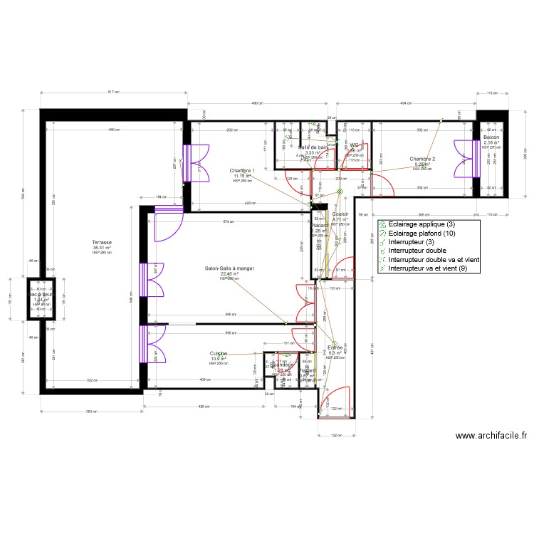 Appart étoile. Plan de 0 pièce et 0 m2