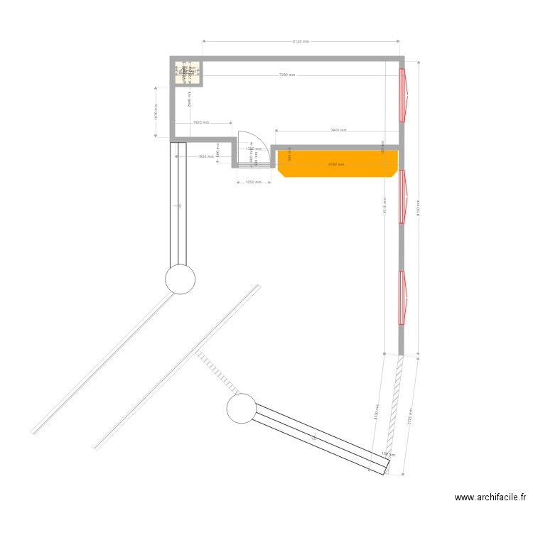 Plan Office Pdj Projetée. Plan de 0 pièce et 0 m2