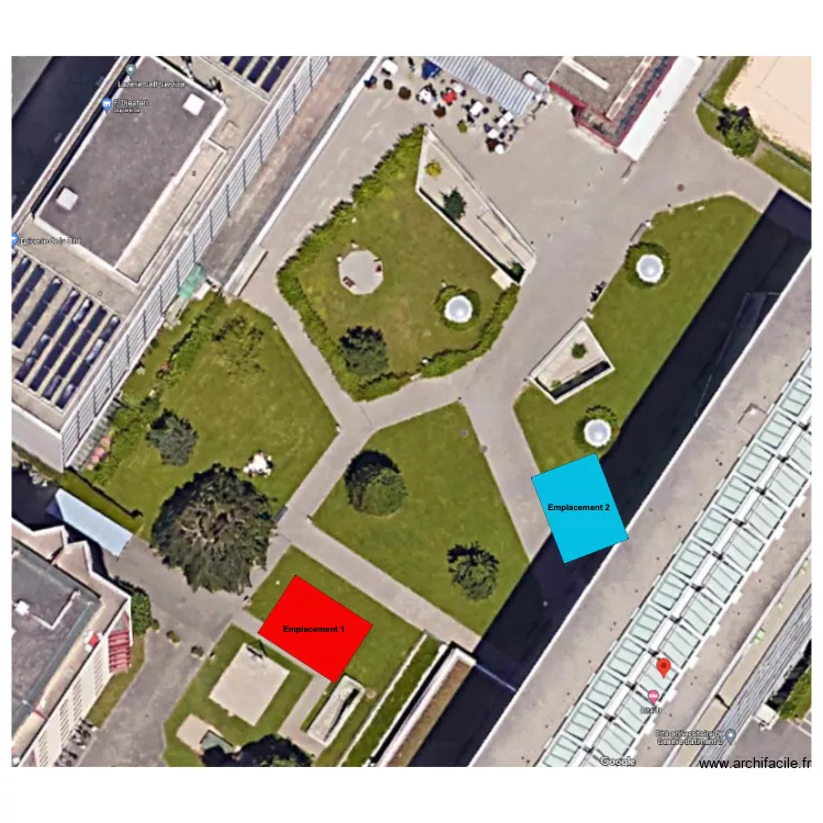 emplacement sc&egrave;ne Cit&eacute; U. Plan de 