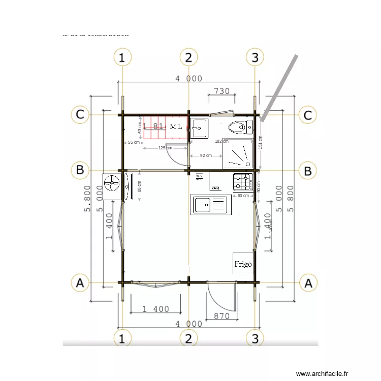 chalet 2. Plan de 