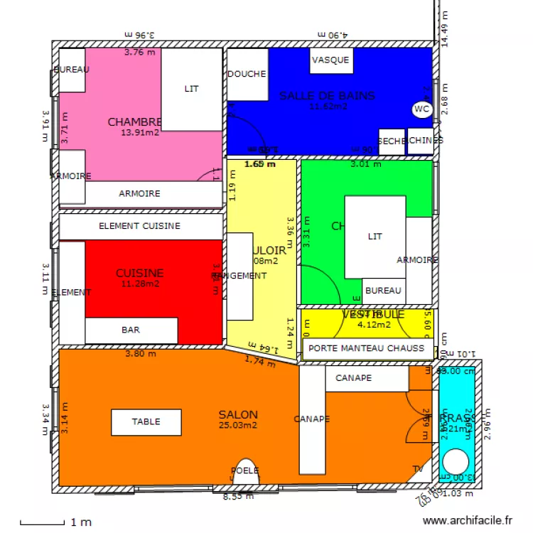  maison mesure. Plan de 