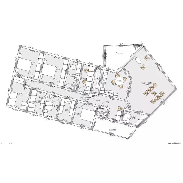 PP 4 chambres. Plan de 