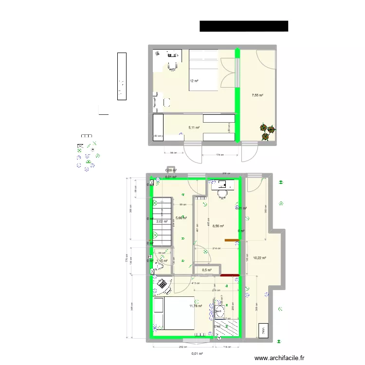 Maison Extension V3. Plan de 