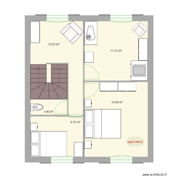 etage troyet. Plan de 0 pièce et 0 m2