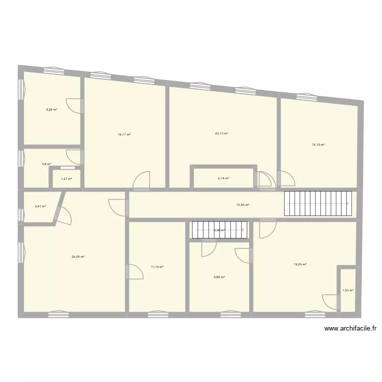 Beau Séjour 2eme étage. Plan de 15 et 158 m² Beau Séjour 2eme étage. Plan de 15 et 158 m²