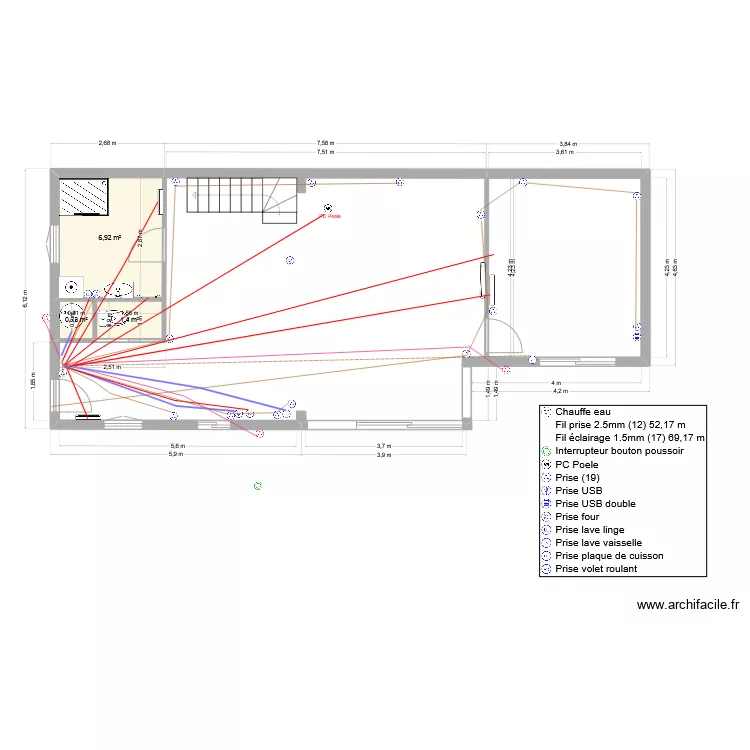 Les Mouettes   Electricit&eacute; PC + Chauffage. Plan de 