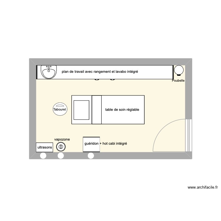 cabine isol&eacute;e. Plan de 0 pièce et 0 m2