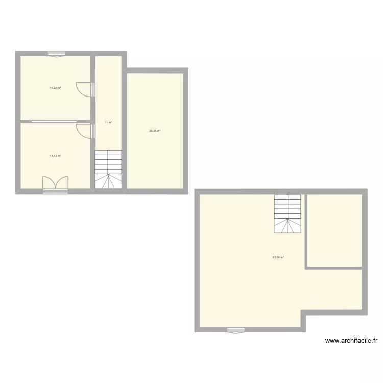 maison principale. Plan de 5 pièces et 123 m²