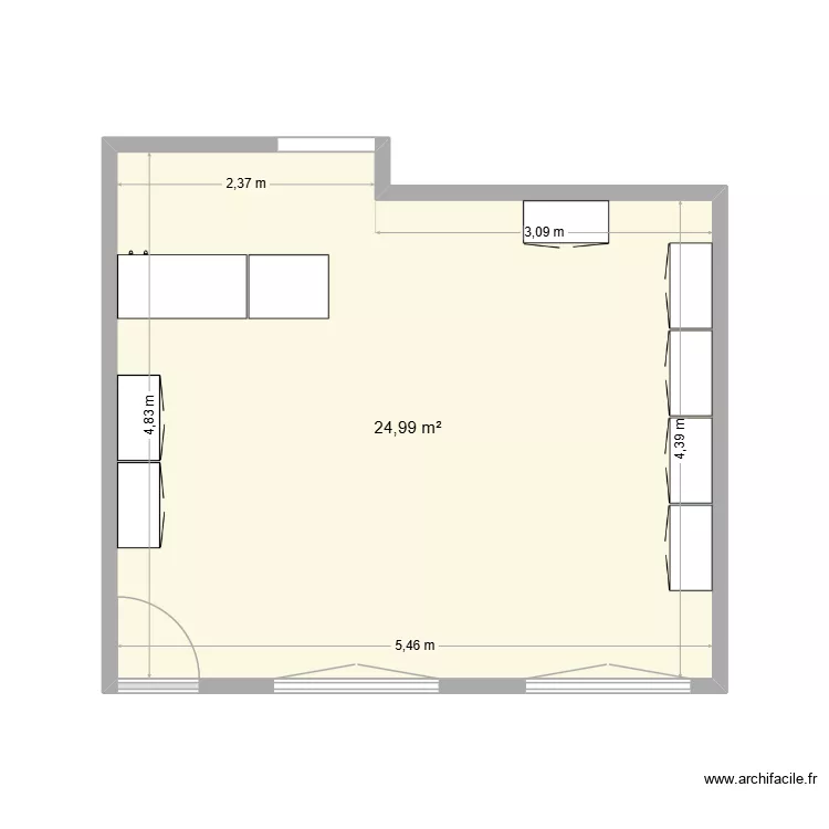 Evreux. Plan de 1  et 25 m²