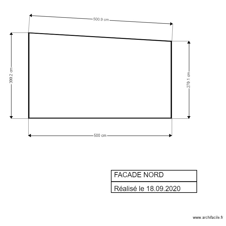 facade nord. Plan de 0 pièce et 0 m2