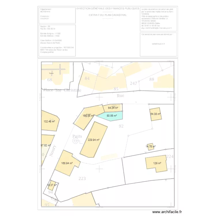 Parcelle LAUZACH 3. Plan de 