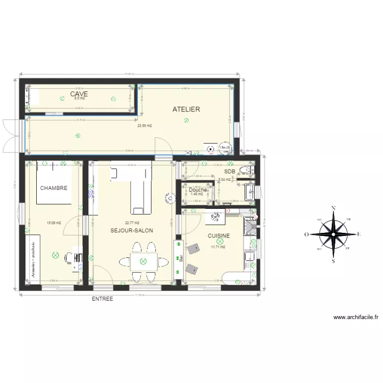 Maison Sceautres Cotes reel. Plan de 