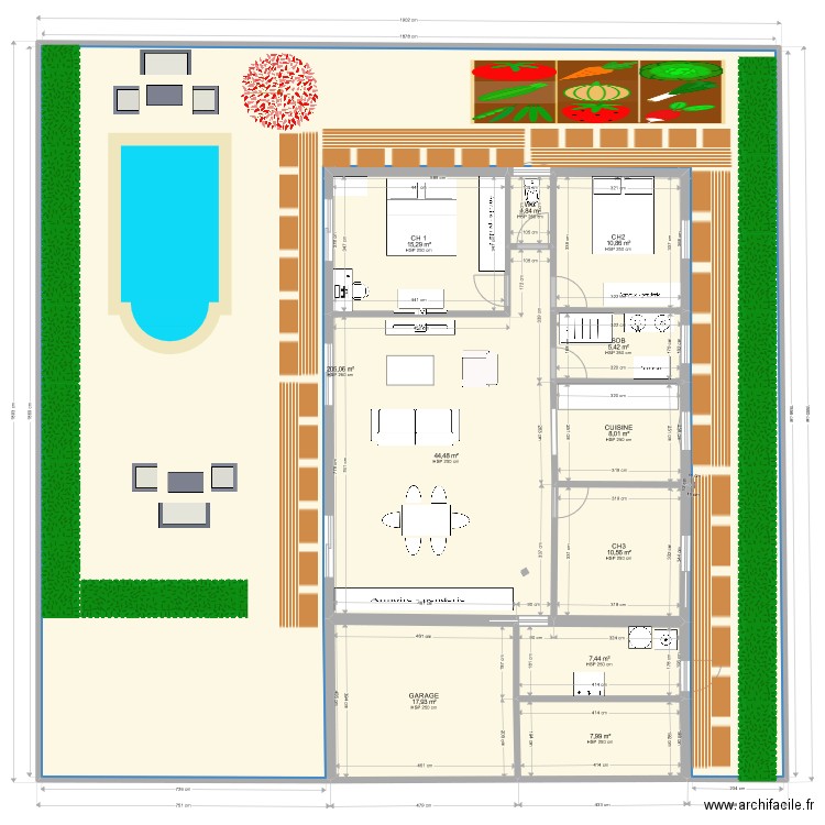 MAISON MAZ. Plan de 11 pièces et 335 m2