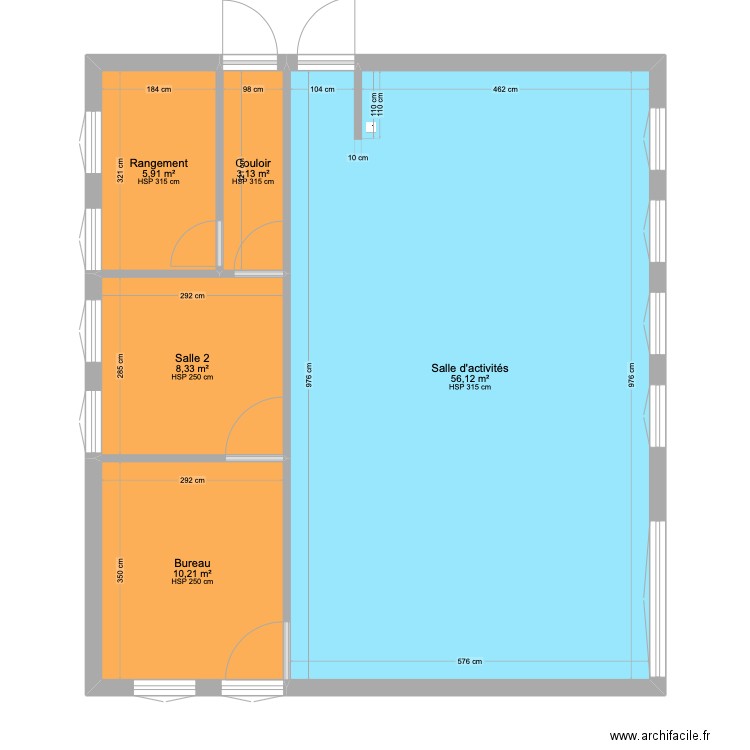 Salle TED et les Autres  Mezzavia. Plan de 5 pièces et 84 m2