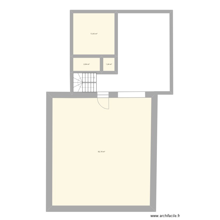 CHAMBRE CUBE 1. Plan de 4 pièces et 100 m2