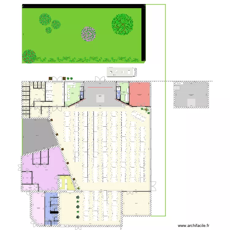 Auberge avec vestiaire et wc &agrave; l entr&eacute;e 544 pers. Plan de 