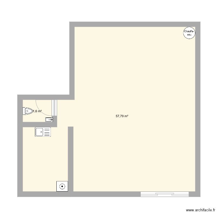 Salon studio coiffure. Plan de 0 pièce et 0 m2